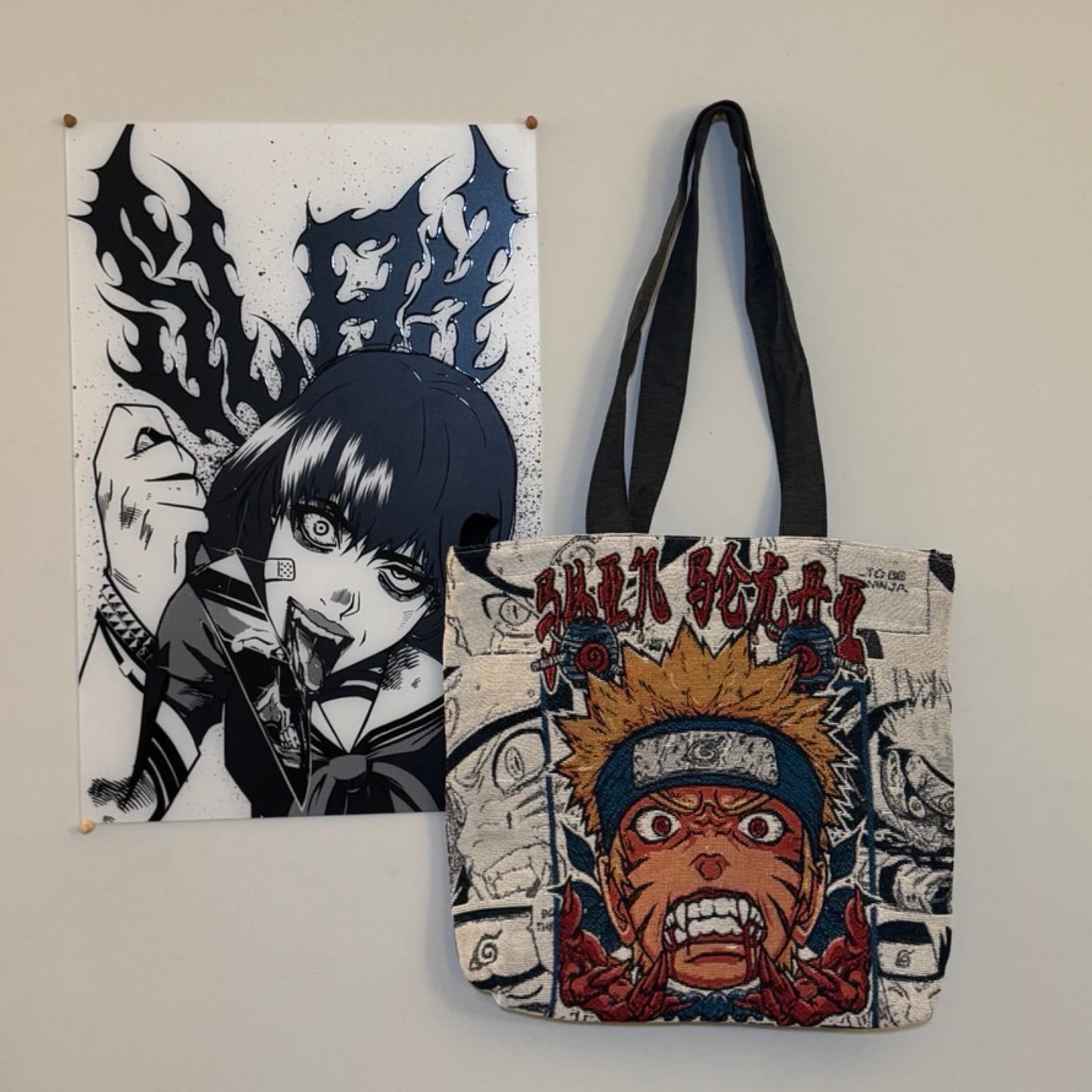 Nine Tails Naruto Woven Tapestry Tote Bag