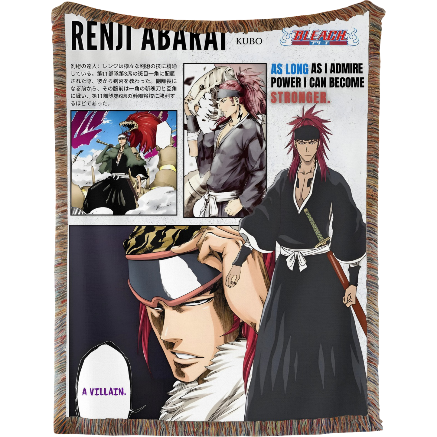 Renji Abarai Woven Tapestry, Blanket, Rug