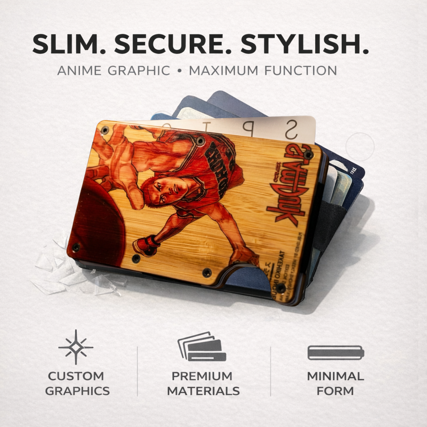 Slam Dunk Bamboo RFID Wallet - Slim Card Holder