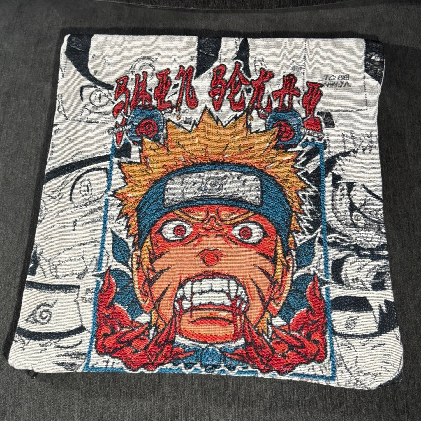 Nine Tails Naruto Hand-Woven Tapestry Cushion Case, Anime Pillow Cover