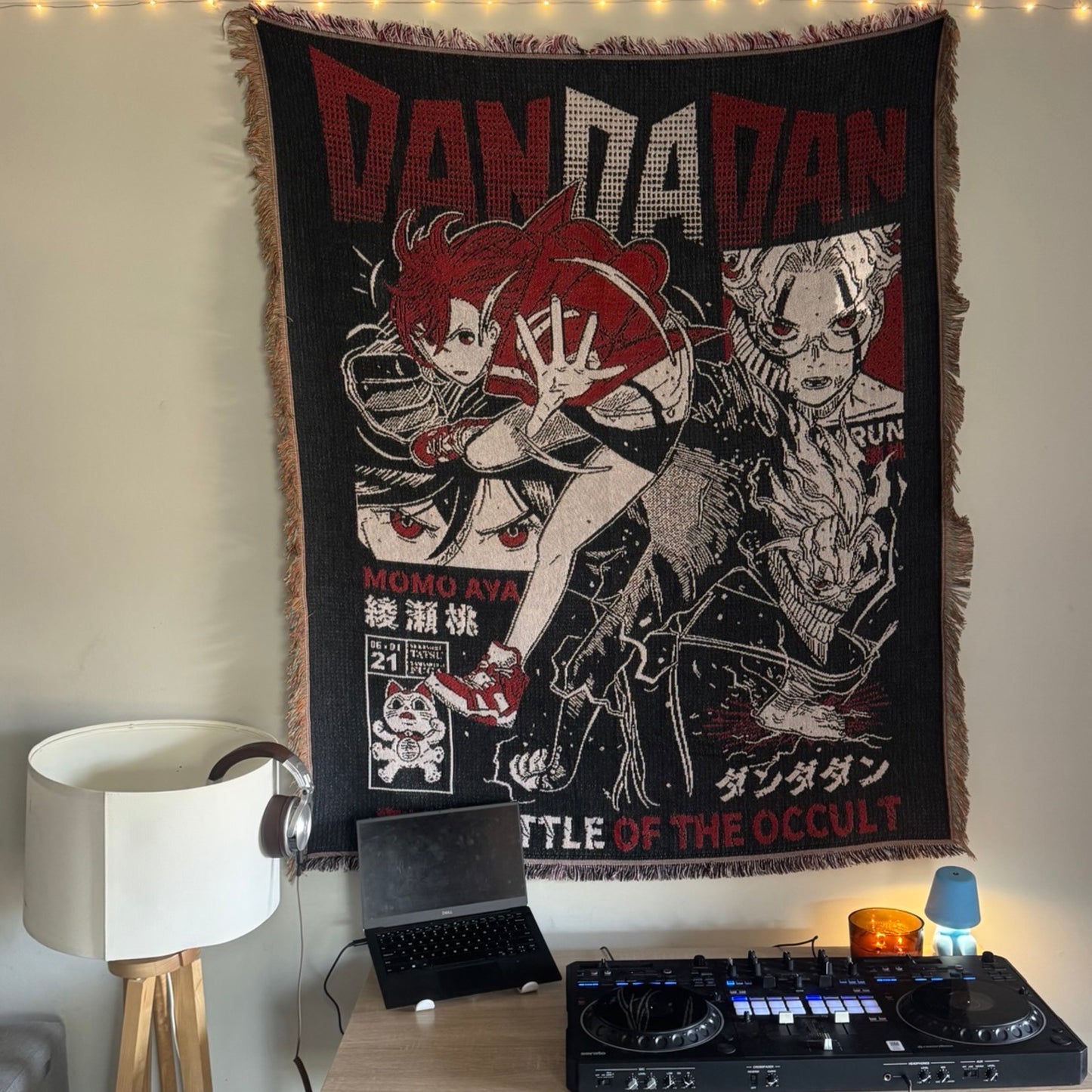 Momo & Okarun Hand Woven Tapestry, Blanket, Rug