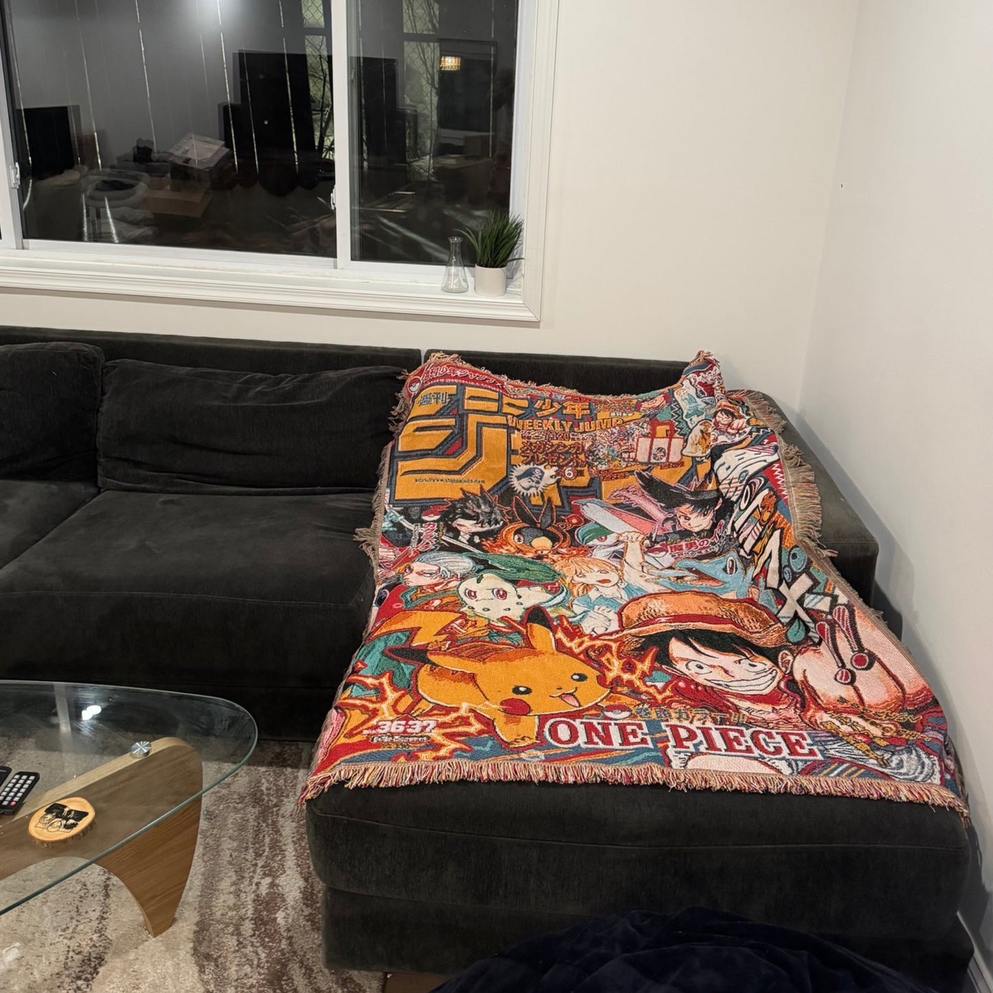 Luffy Pikachu Woven Tapestry, Blanket, Rug