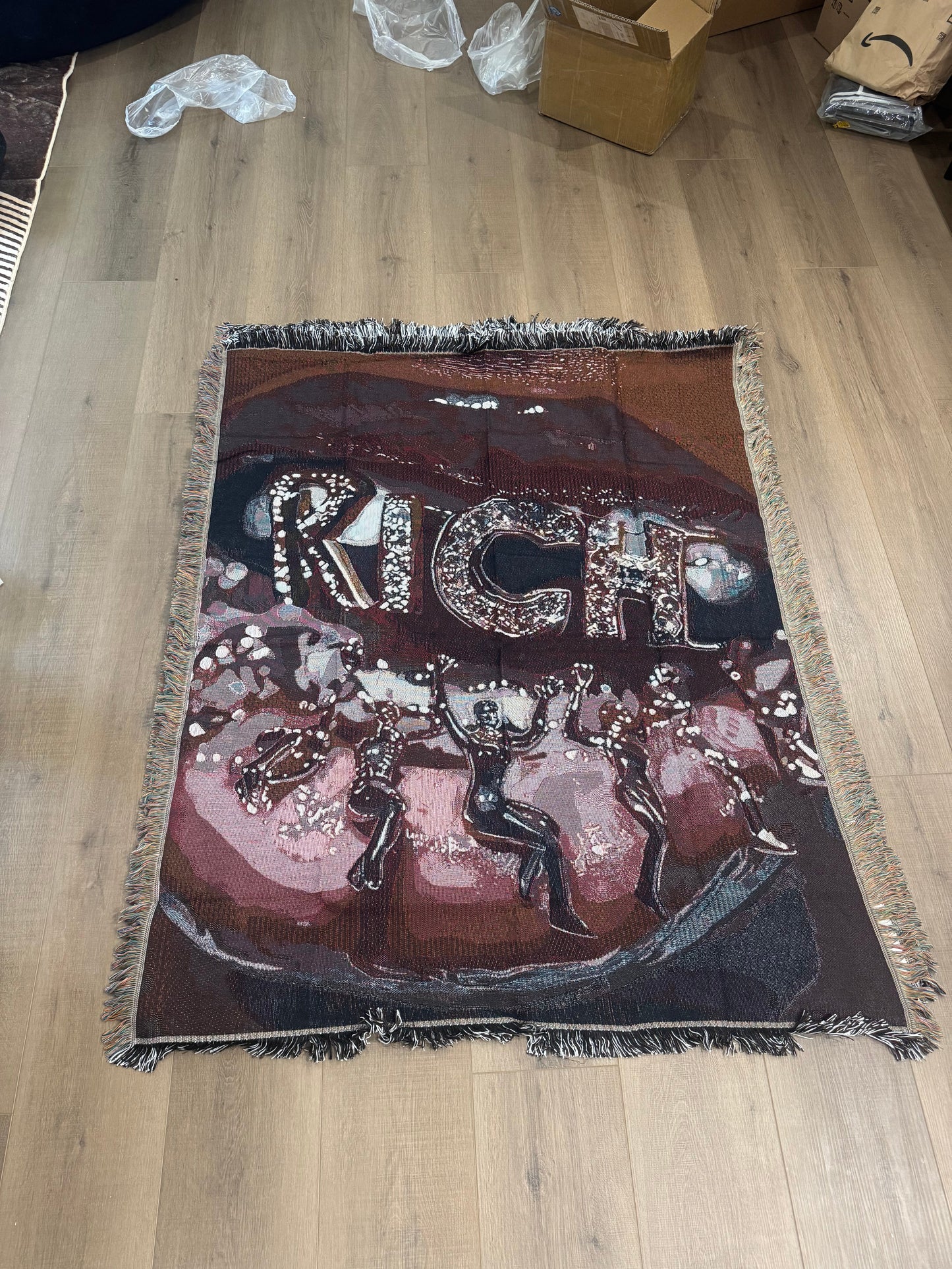 Rich Grills Hand Woven Tapestry, Blanket, Rug