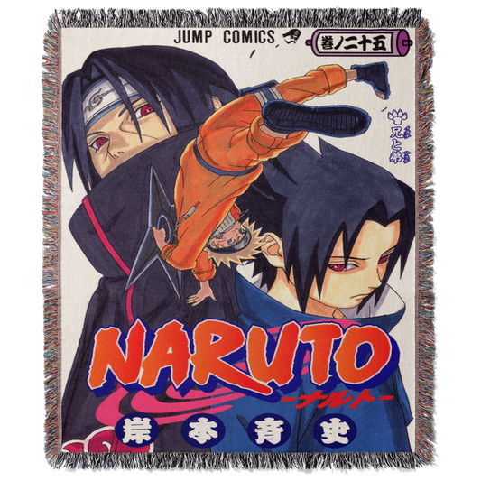 Naruto Sasuke Itachi Hand Woven Cozy Rug | Manga Tapestry Throw | Suitable As Blanket