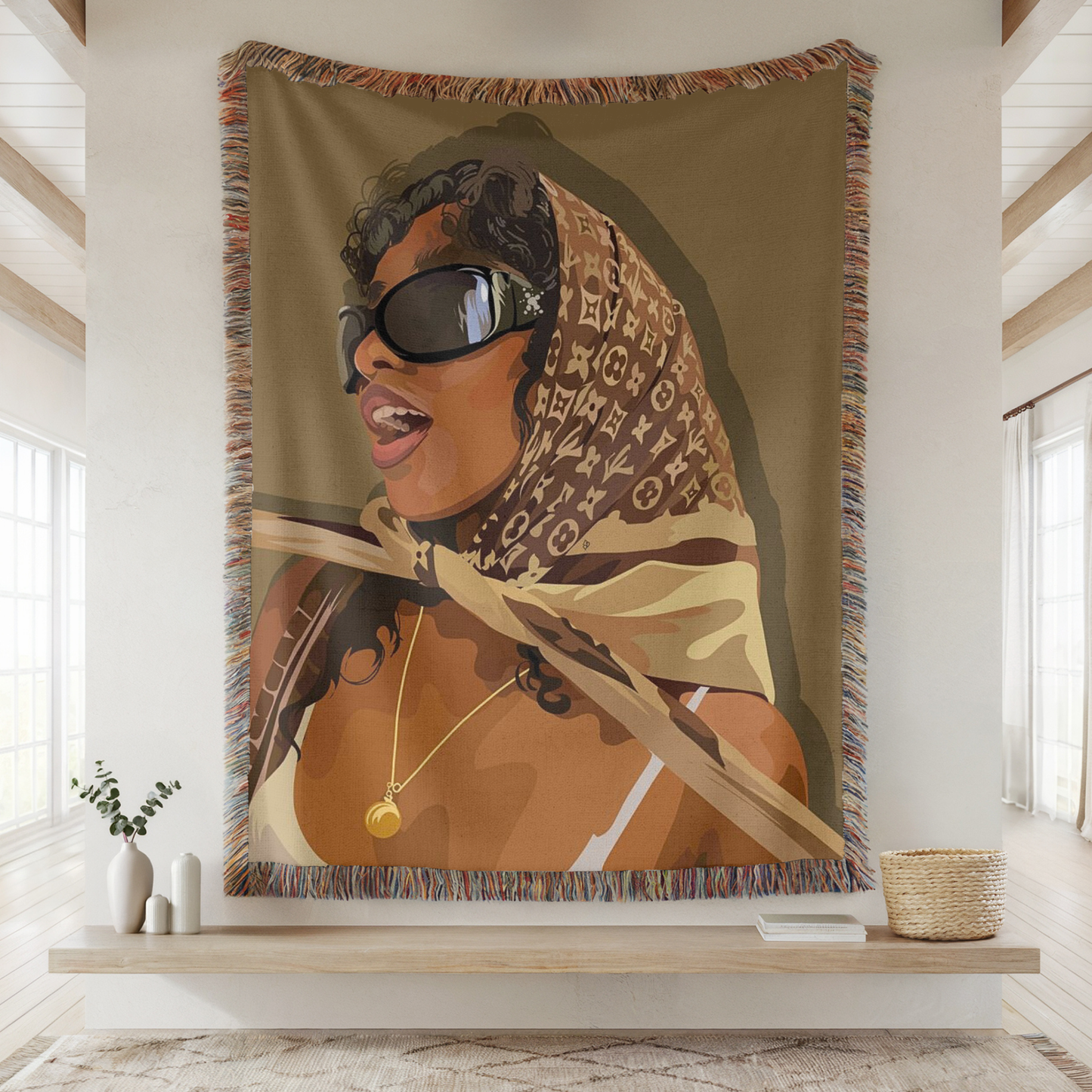 Louis Scarf Hand Woven Tapestry, Blanket, Rug