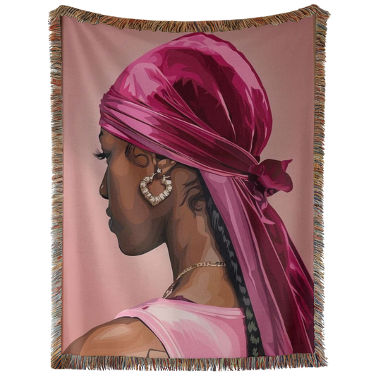 Pink Durag Hand Woven Tapestry, Blanket, Rug
