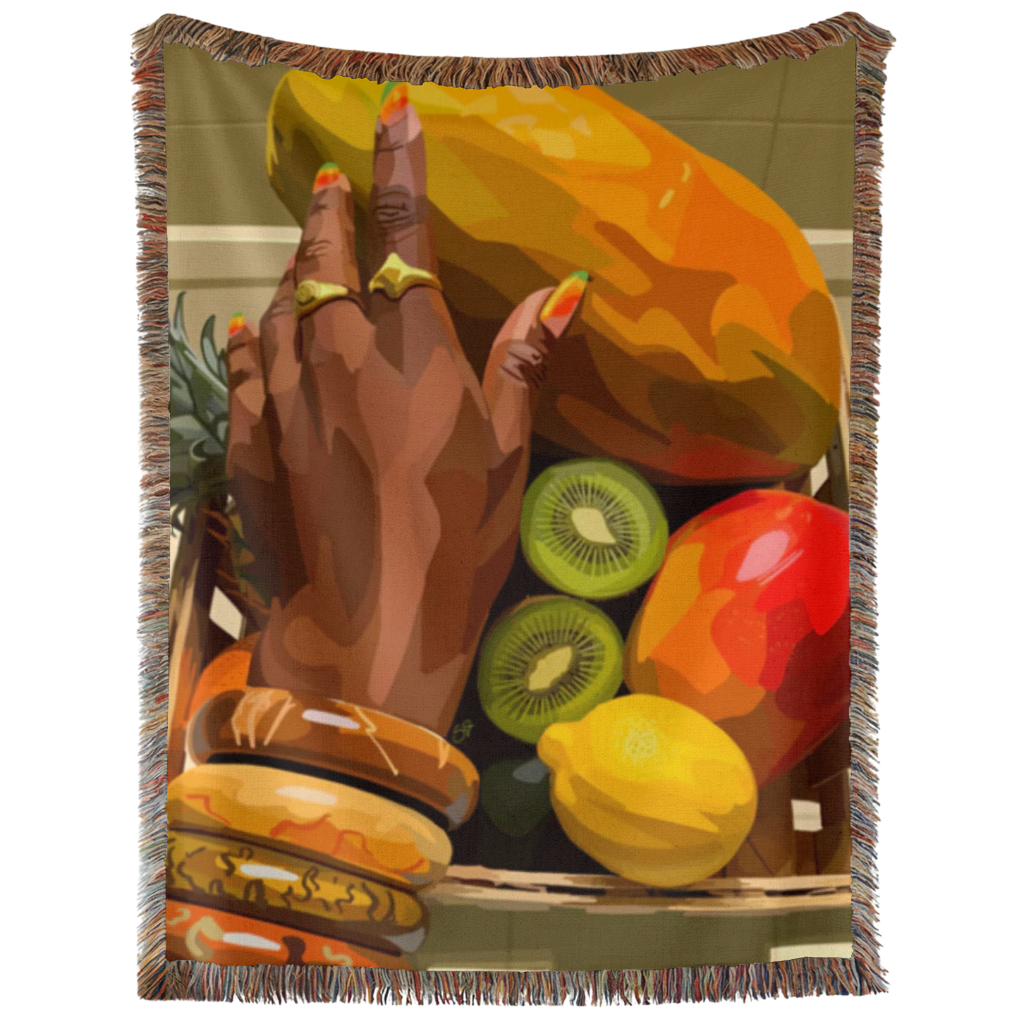 Fruits Hand Woven Tapestry, Blanket, Rug