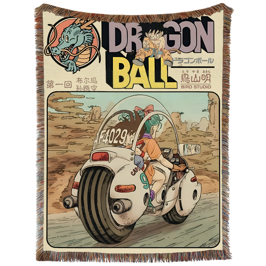 Bulma's Bike Hand Woven Tapestry, Blanket, Rug