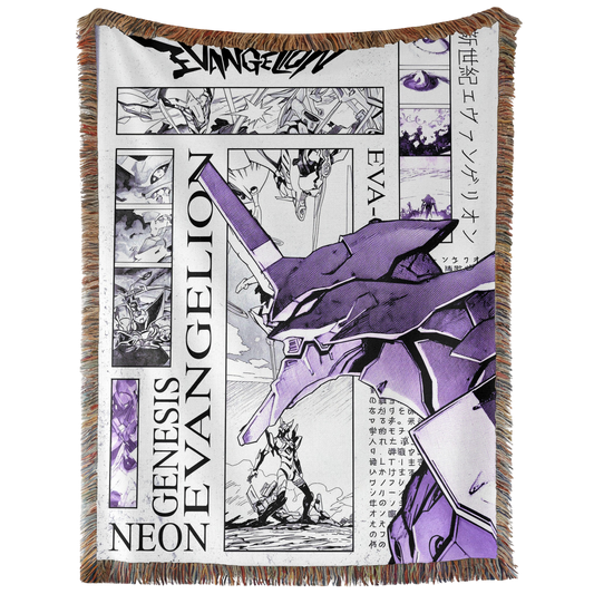 Purple EVA-01 Hand Woven Tapestry, Blanket, Rug