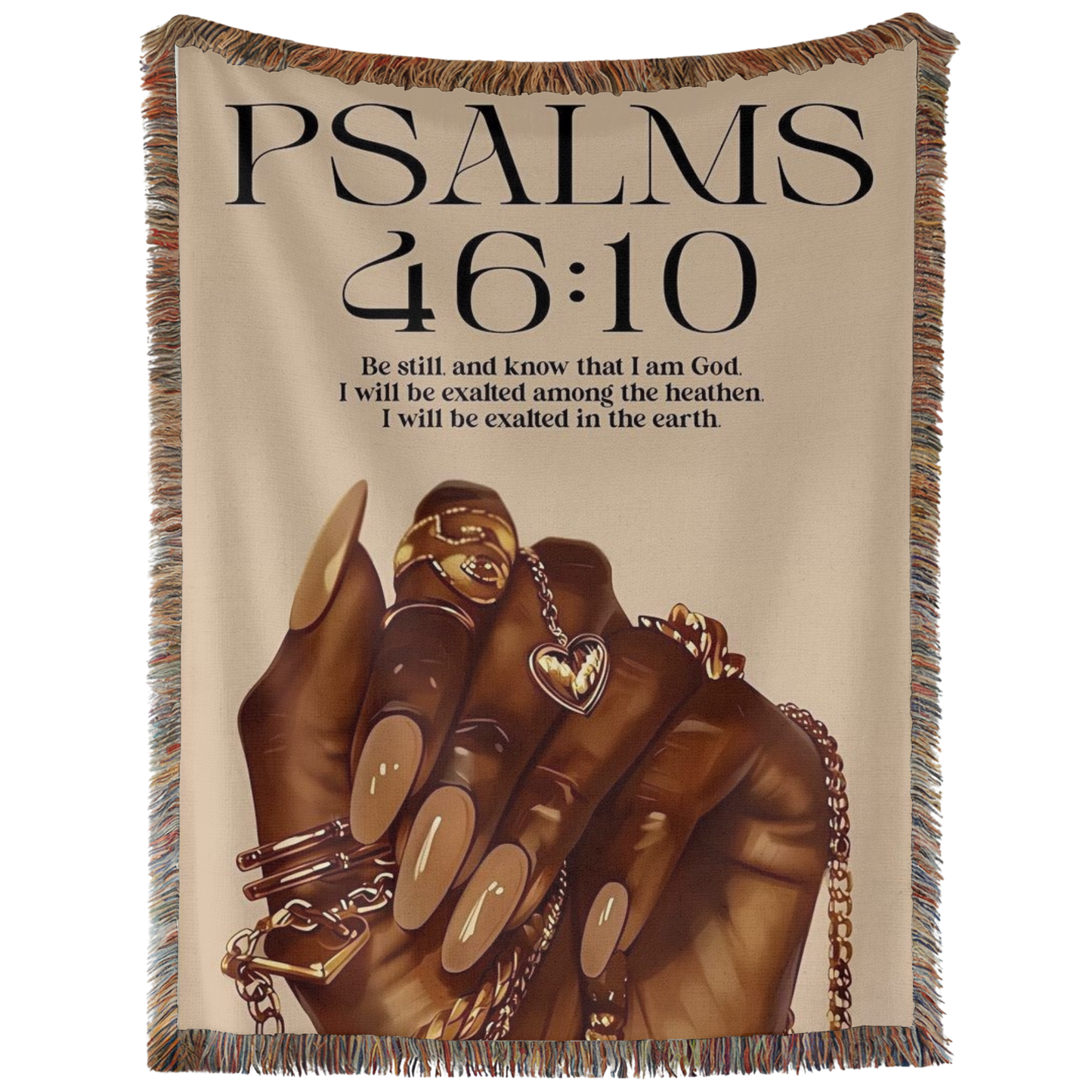 Psalms 46:10 Hand Woven Tapestry, Blanket, Rug