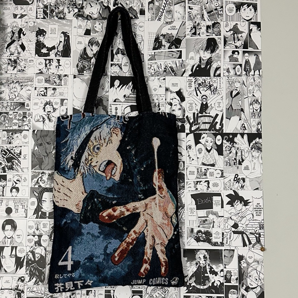 Gojo Manga Cover Woven Tapestry Tote Bag