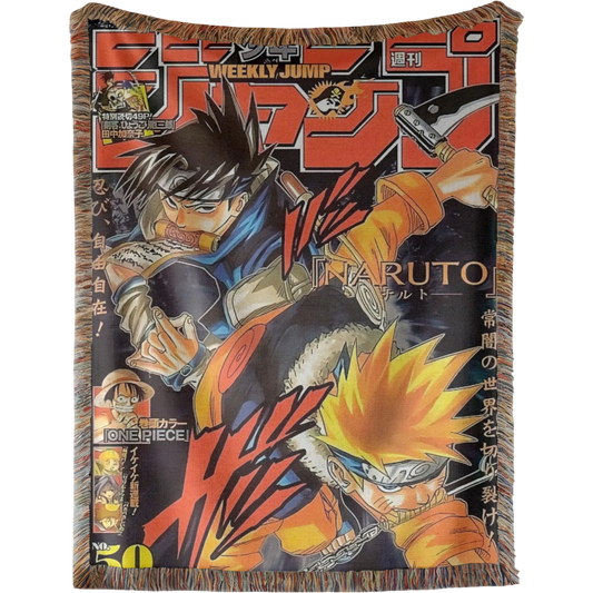 Naruto & Sasuke Hand Woven Cozy Rug | Manga Tapestry Throw | Suitable As Blanket