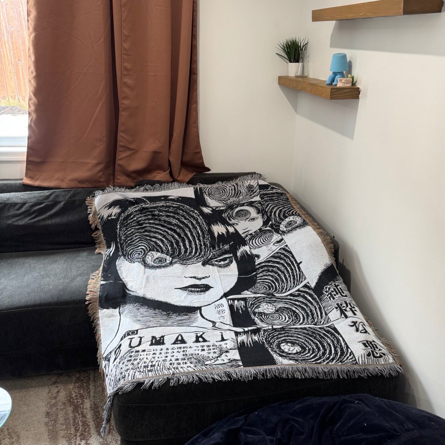 Uzumaki Spirals Woven Tapestry, Blanket, Rug