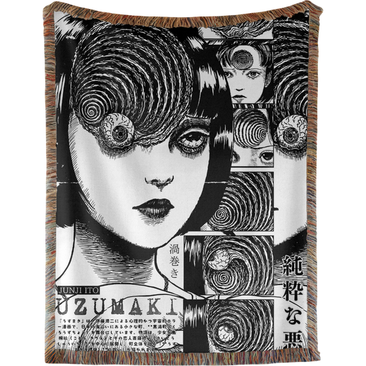 Uzumaki Spirals Woven Tapestry, Blanket, Rug